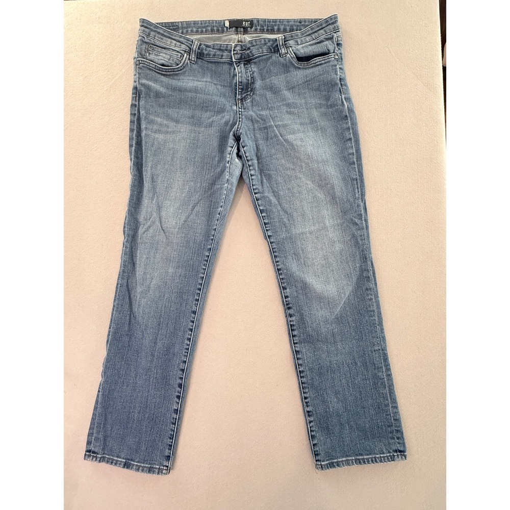 Kut from the Kloth Straight Leg Jeans Blue Medium Wash Womens Size 14